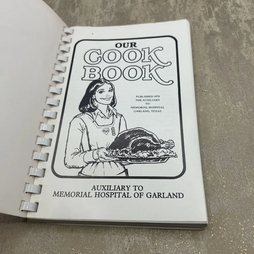1979 1980s GARLAND MEMORIAL HOSPITAL AUXILIARY COOKBOOK SET VOLUME I and II, TX